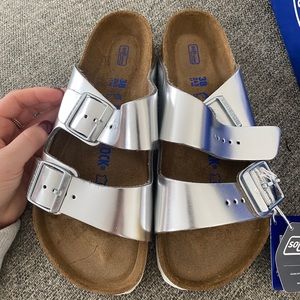 Brand New Silver Birkenstock’s